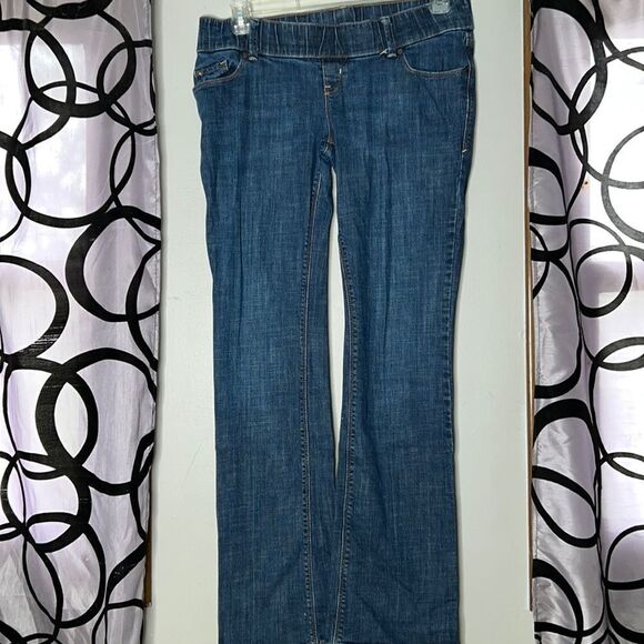 Old Navy Maternity woven Waistband boot, cut stretch, jeans size 6 long - Picture 1 of 14
